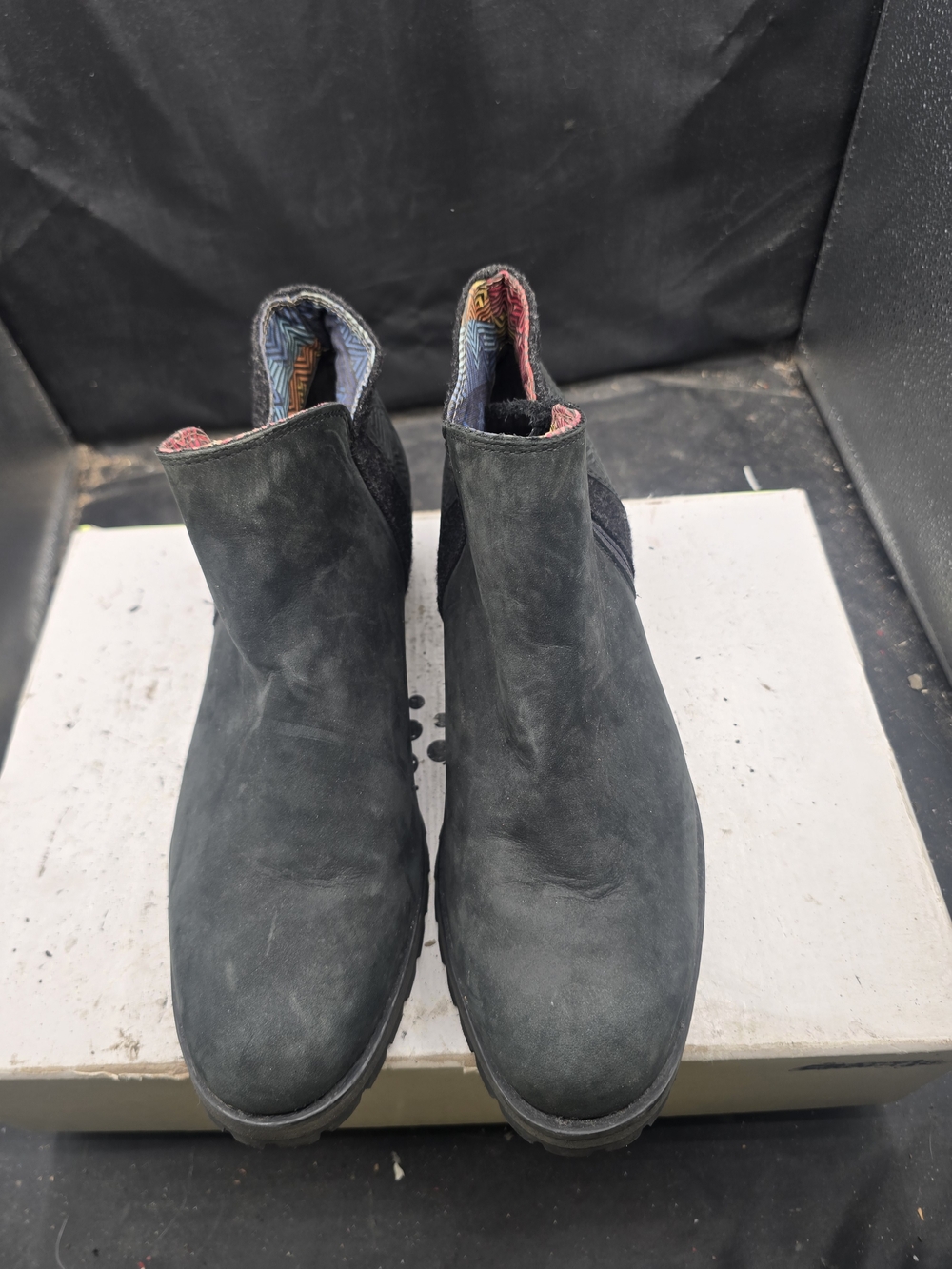 The North Face Black Suede Slip-On Ankle Booties